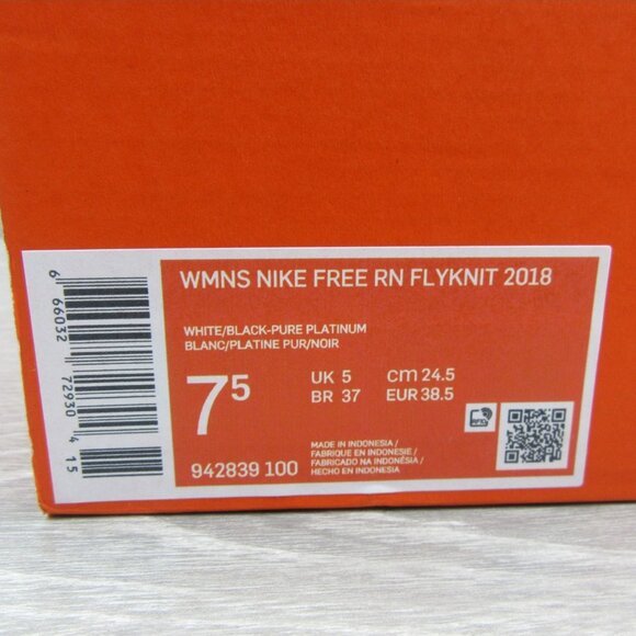 Nike Free RN Flyknit 2018 Womens Size 7.5 Running Shoes White NEW - Picture 14 of 14